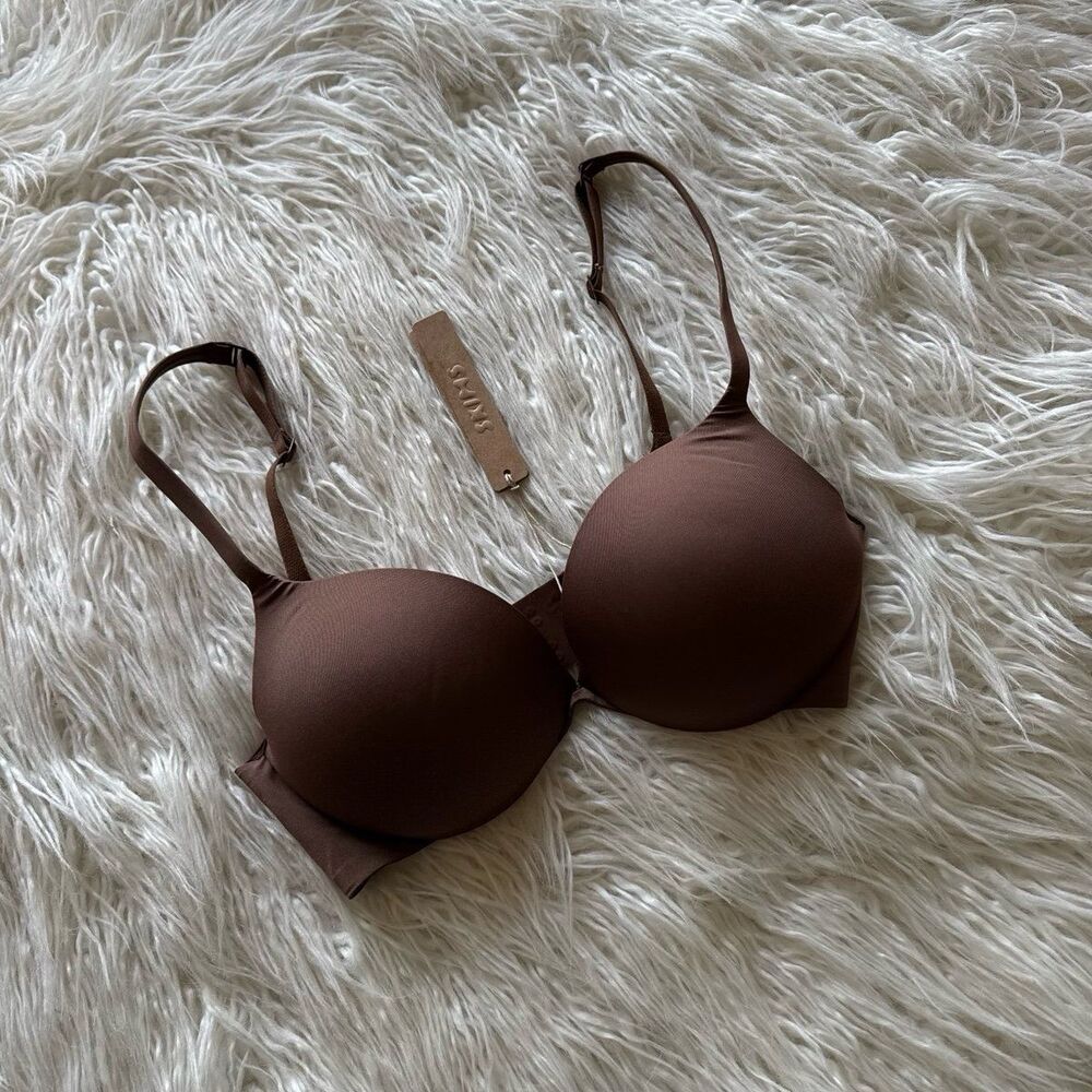 Skims Ultimate Pushup Plunge Bra Jasper Size 30D - Picture 3 of 11
